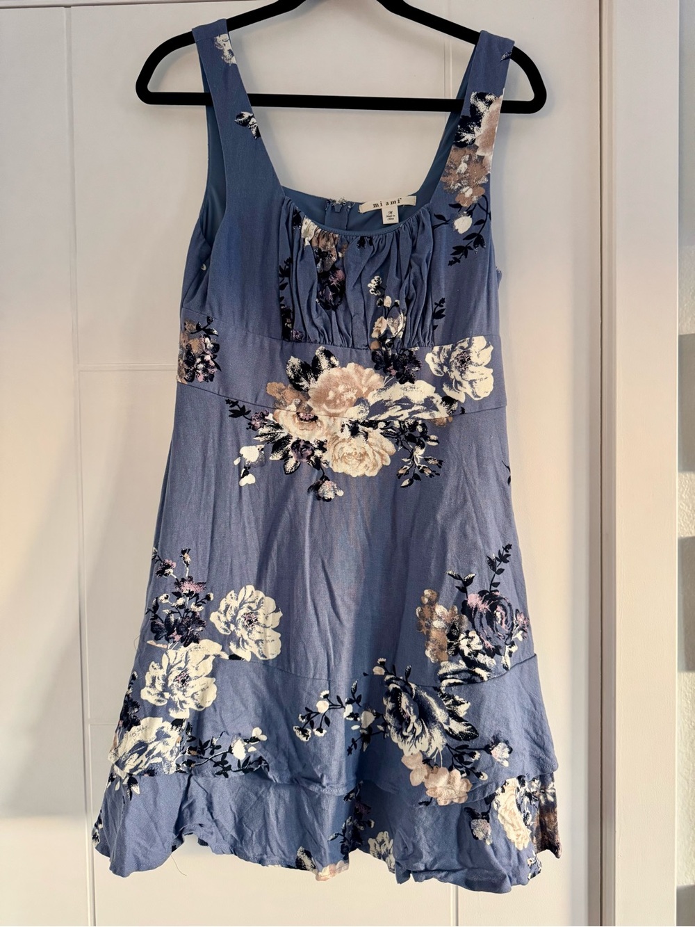 miami Blue Floral Sleeveless Mini Dress